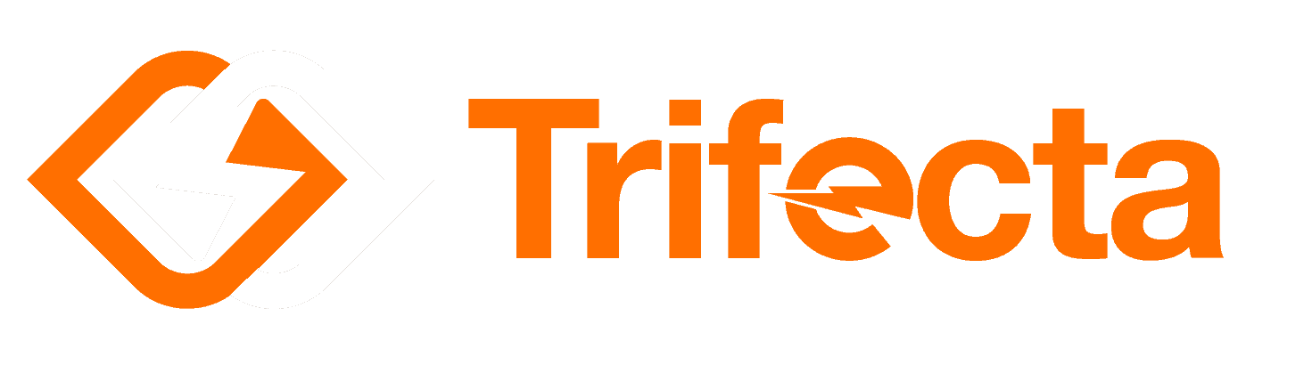 Trifecta logo - Orange, white